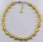 Gold and Crystal 14mm Round Venetian Beads